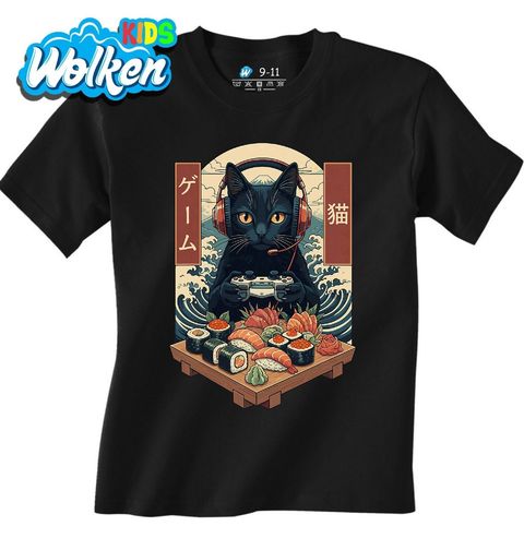 Obrázek produktu Dětské tričko Kočičí Gamer na Sushi