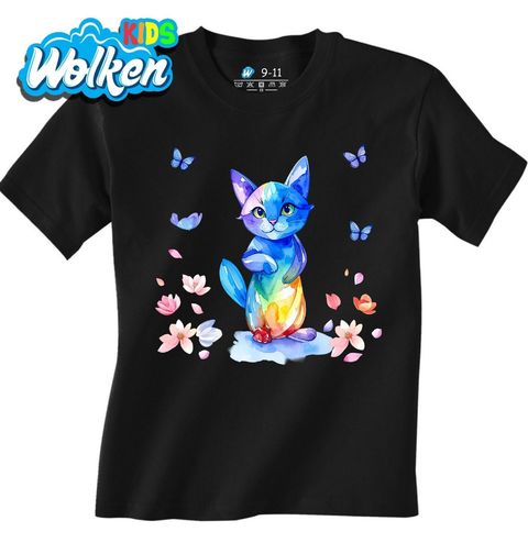 Obrázek produktu Dětské tričko Akvarelová Kočka mezi Motýly