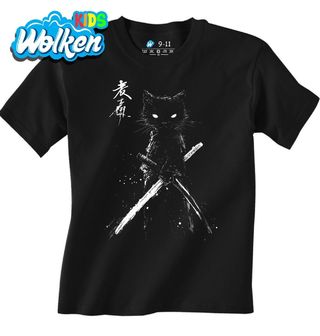 Dětské tričko Noční Kočka Samuraj s Katanou.jpg