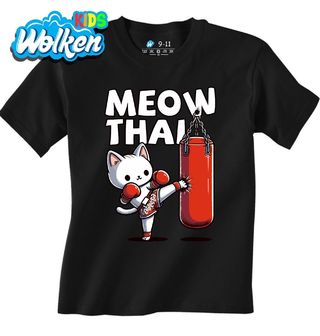 Dětské tričko Boxující Kočka Meow Thai.jpg