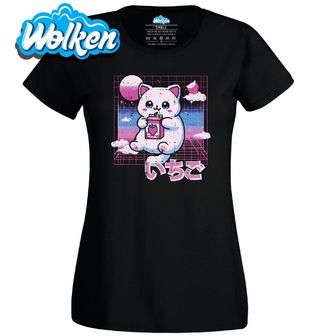 Dámské tričko Kočka a Jahodové Mléko Vaporwave 80s.jpg