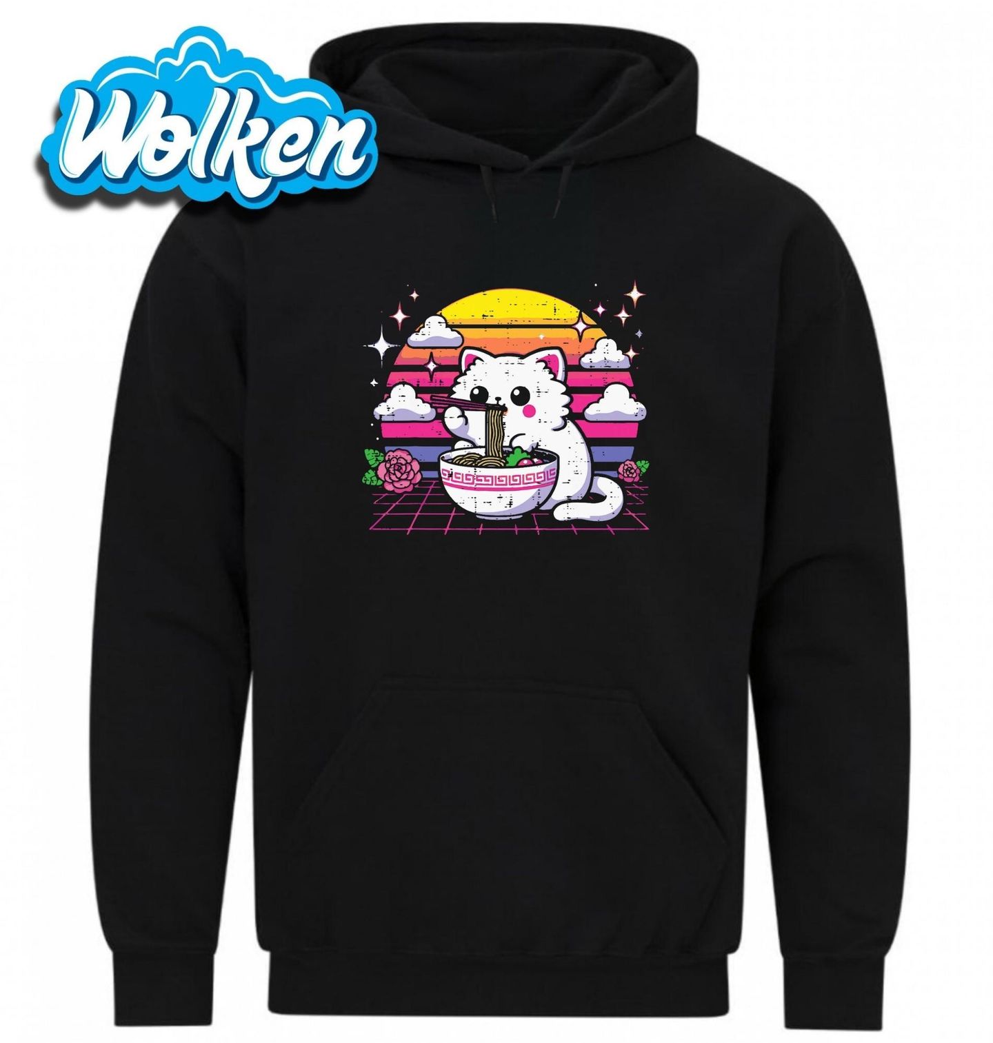 Mikina Kawaii Kočka a Miska Ramenu Vaporwave.jpg