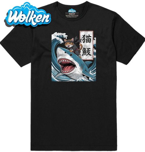 Obrázek produktu Pánské tričko Ninja Kočka na Žralokovi Ukiyo-e Art