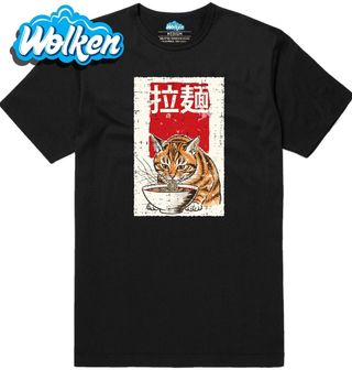 Pánské tričko Oranžová Kočka a Miska Ramen Nudlí.jpg