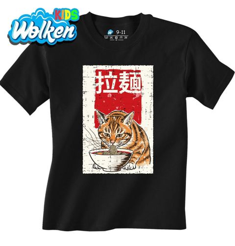 Obrázek produktu Dětské tričko Oranžová Kočka a Miska Ramen Nudlí