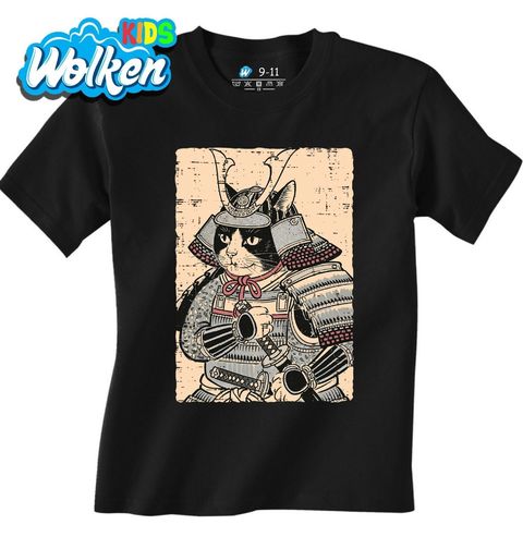 Obrázek produktu Dětské tričko Kočka v Samurajské Zbroji Ukiyo-e Art