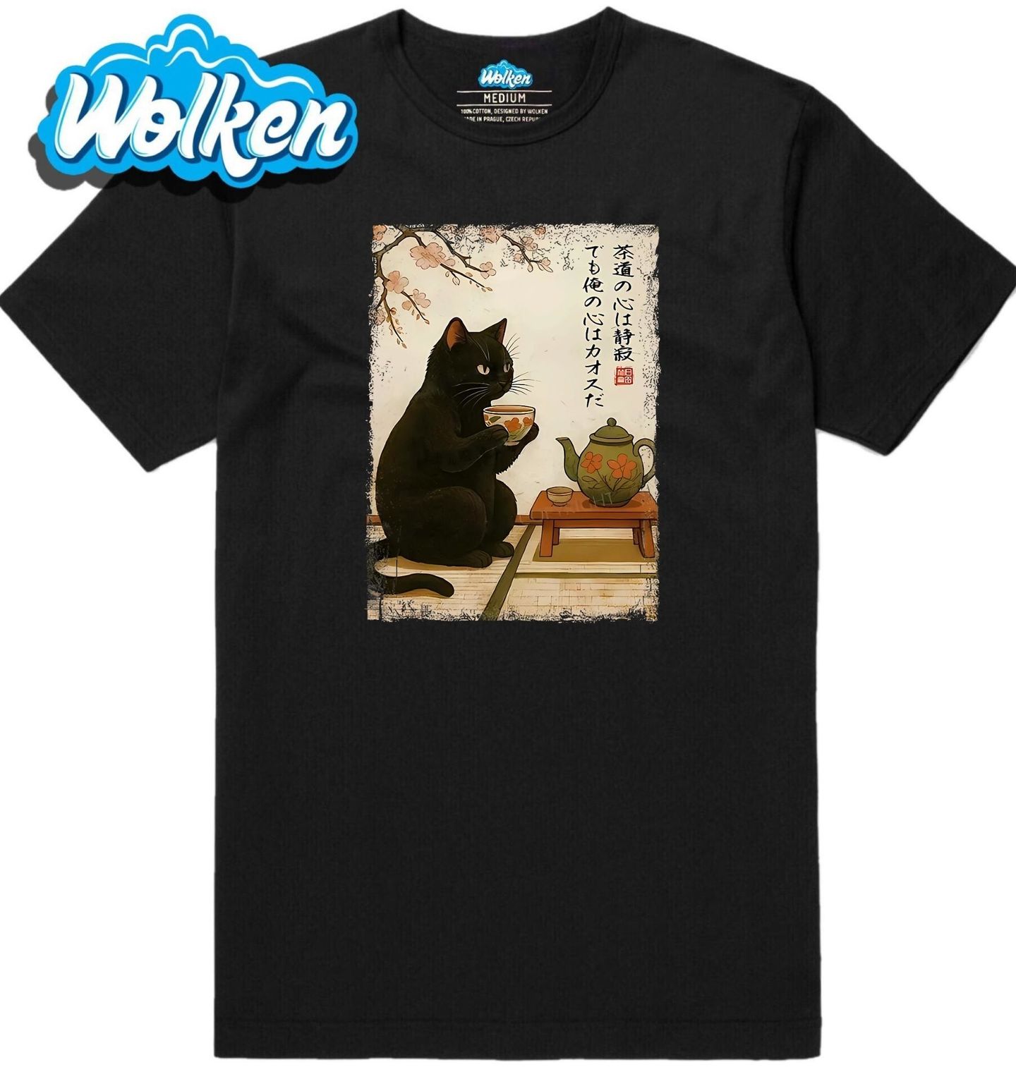 Pánské tričko Klidná Kočka u Čajového Obřadu.jpg