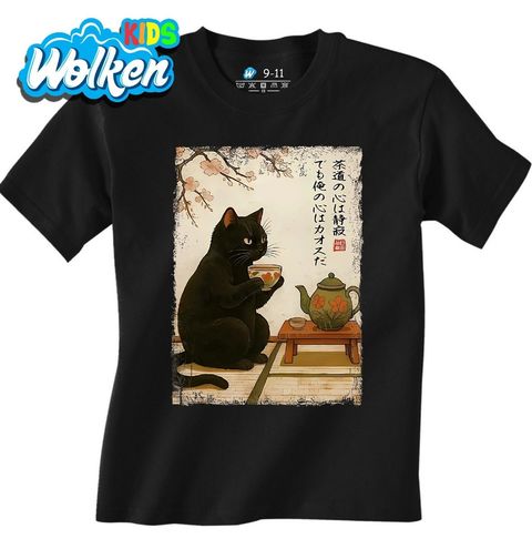 Obrázek produktu Dětské tričko Klidná Kočka u Čajového Obřadu