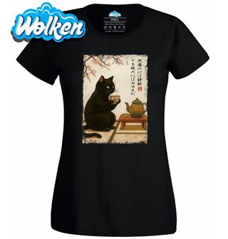 Dámské tričko Klidná Kočka u Čajového Obřadu.jpg