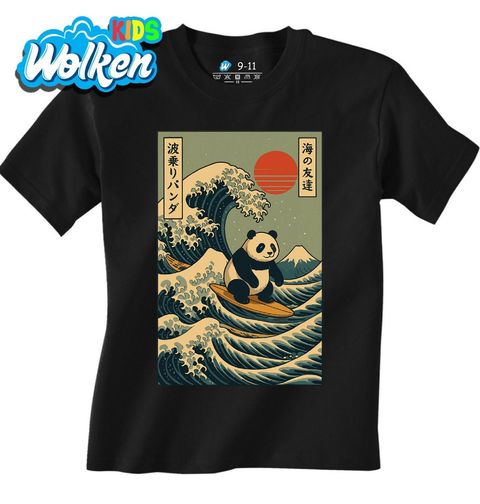 Obrázek produktu Dětské tričko Surfující Panda u Kanagawy