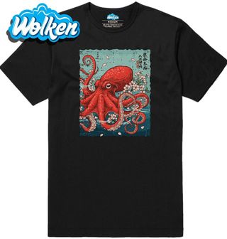 Pánské tričko Chobotnice mezi Sakurami Ukiyo-e Art.jpg