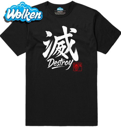 Obrázek produktu Pánské tričko Kaligrafie Destroy s démonem Oni
