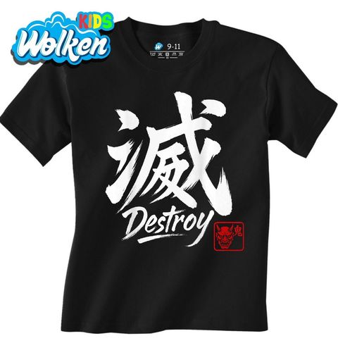 Obrázek produktu Dětské tričko Kaligrafie Destroy s démonem Oni