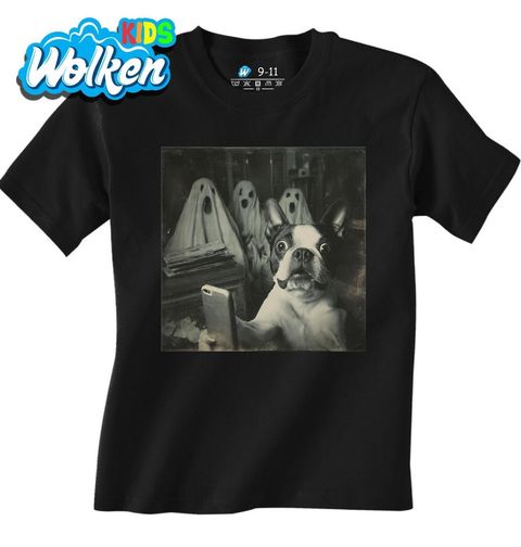 Obrázek produktu Dětské tričko Strašidelné Selfie Boston teriér a Duchové