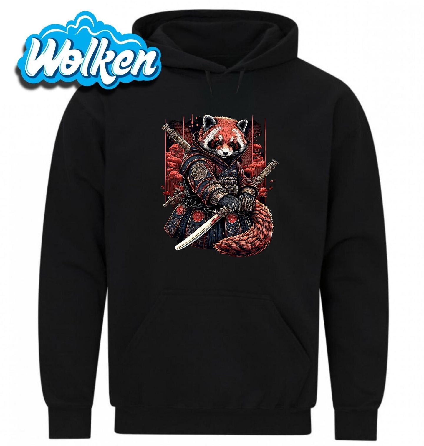 Mikina Panda červená Samuraj s Katanou.jpg