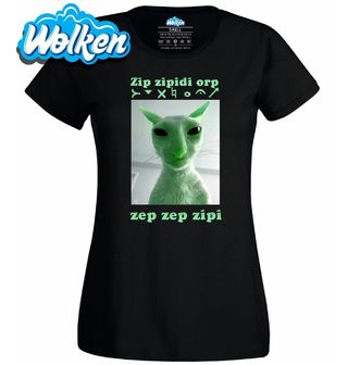 Dámské tričko Alien Kočka Meme Gnarp Gnarp.jpg