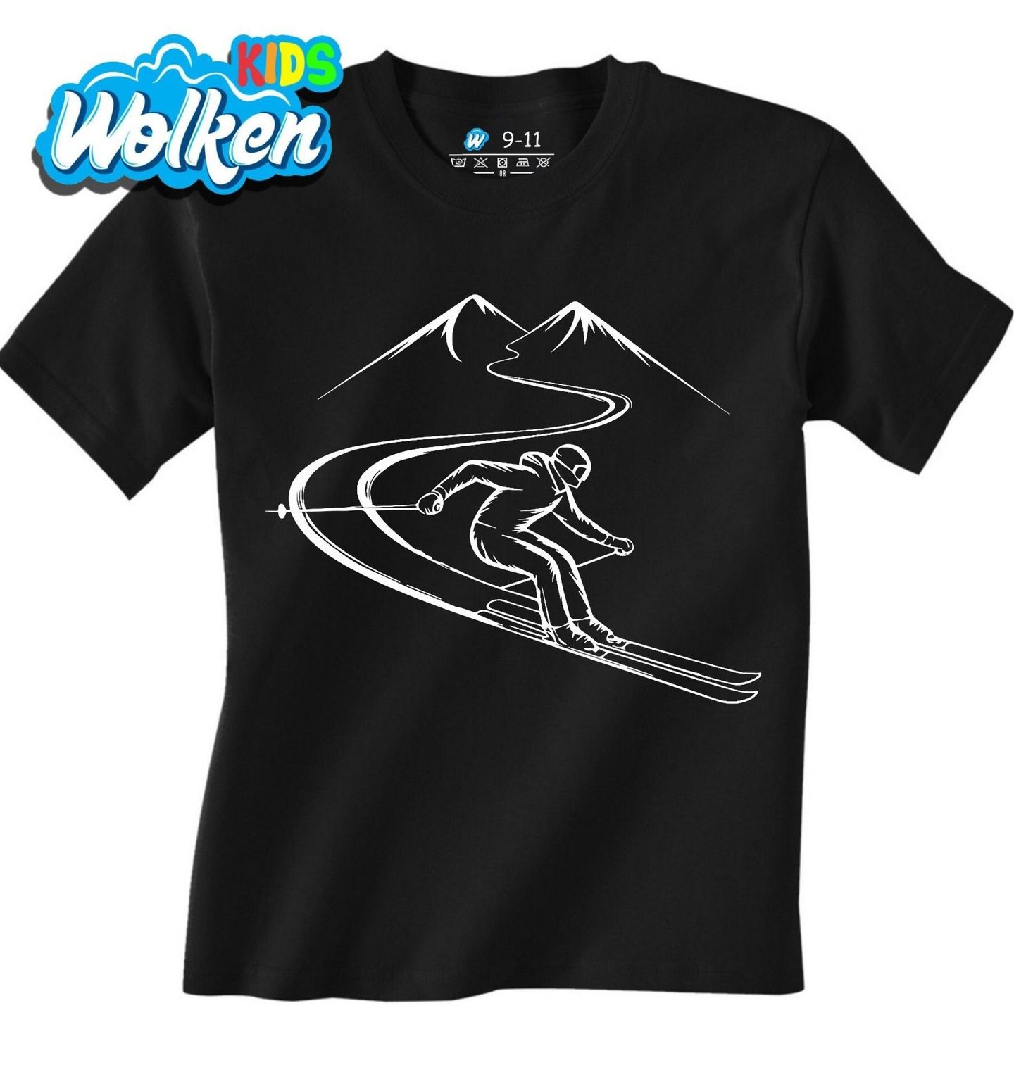 Dětské tričko Lyžař na Svahu v Horách.jpg