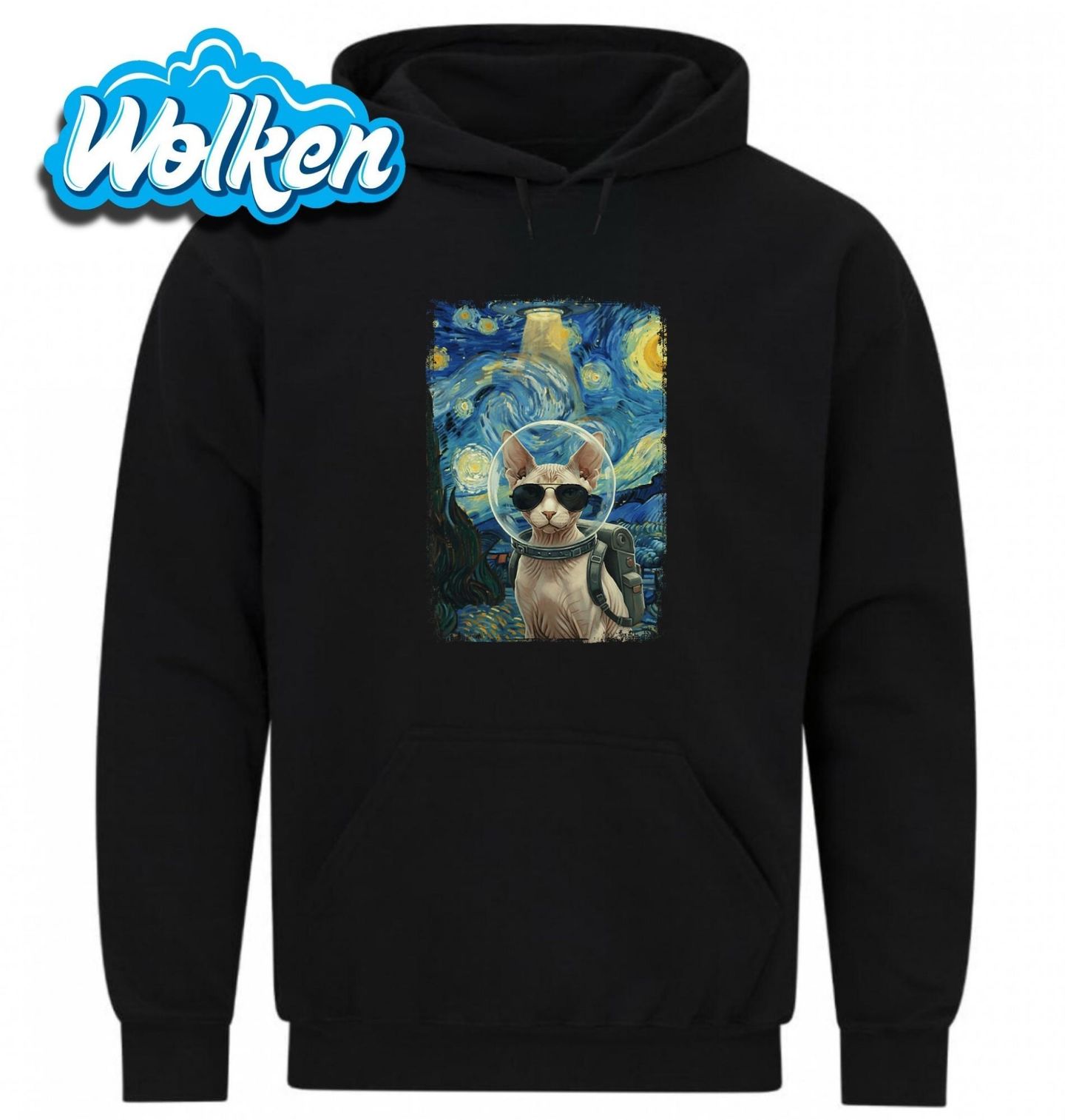Mikina Kočka Sphynx Astronaut ve Hvězdné noci.jpg