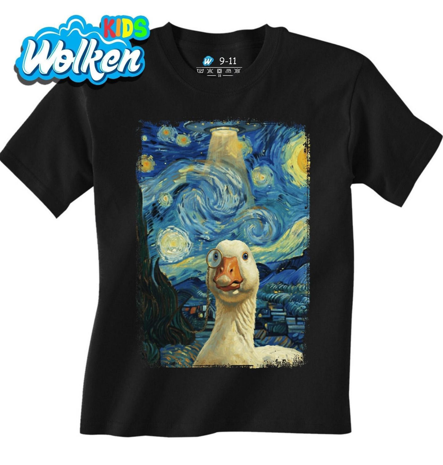 Dětské tričko Husa s Monoklem ve Hvězdné noci.jpg