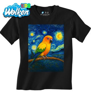 Dětské tričko Aratinga sluneční ve Hvězdné noci.jpg