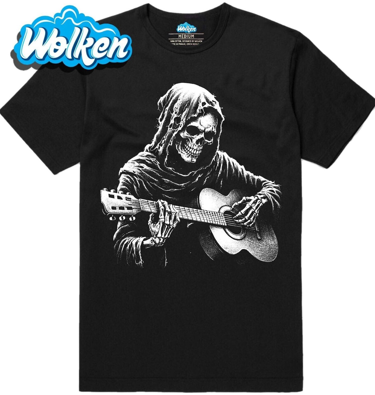 Pánské tričko Smrtka s akustickou kytarou.jpg