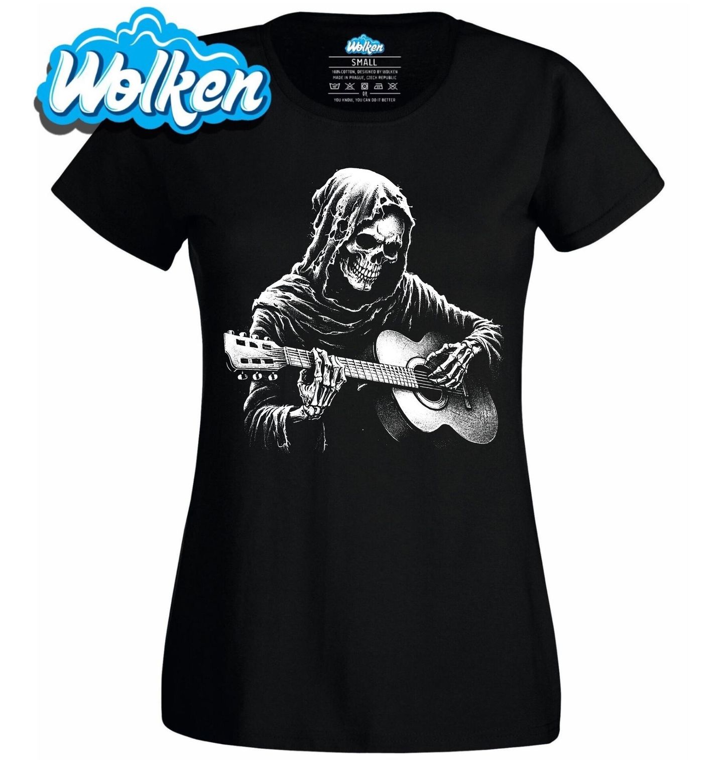 Dámské tričko Smrtka s akustickou kytarou.jpg