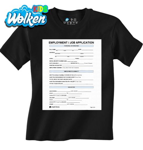 Obrázek produktu Dětské tričko Přihláška do zaměstnání Employment / Job Application