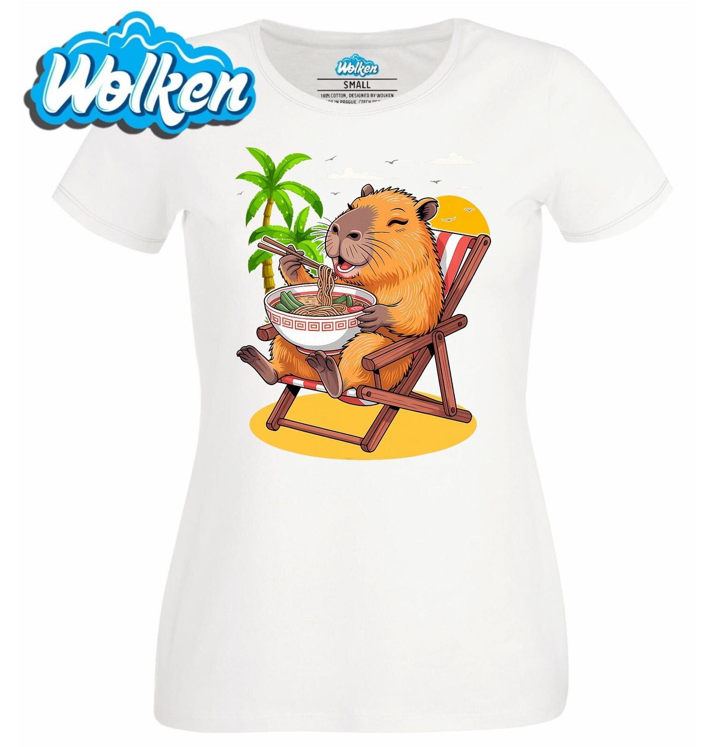 Dámské tričko  Kapybara Ramen na Pláži.jpg