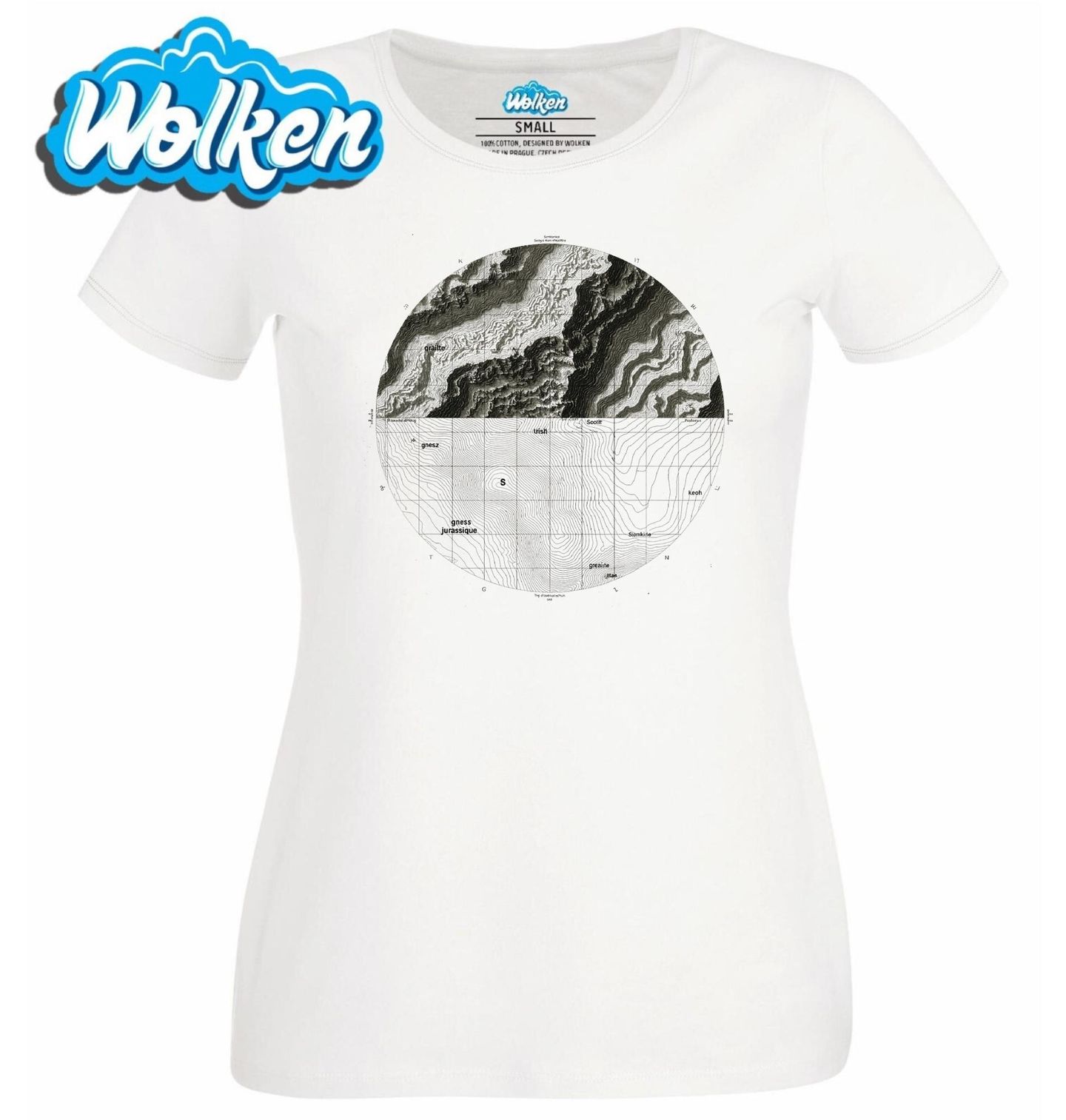 Dámské tričko  Topografická Mapa Typy Hornin.jpg