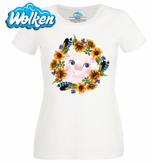 Dámské tričko  Prasátko v Květinovém Věnci.jpg