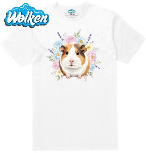 Obrázek produktu Pánské tričko Morče hladkosrsté mezi Květinami