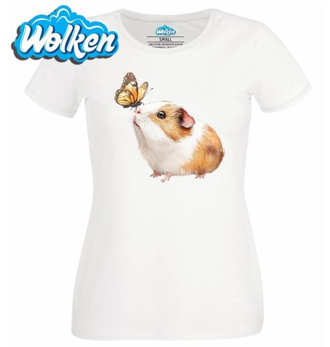 Obrázek produktu Dámské tričko Morče hladkosrsté s Motýlem