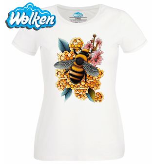 Dámské tričko  Včela opylující Žluté Květy.jpg