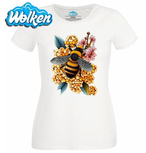 Obrázek produktu Dámské tričko Včela opylující Žluté Květy