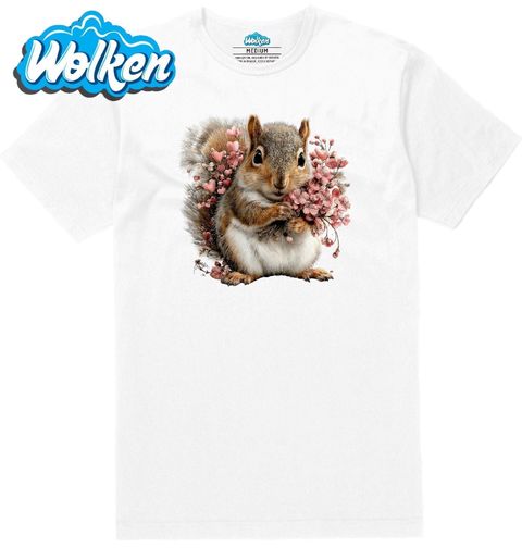 Obrázek produktu Pánské tričko Roztomilá Veverka s Květinami