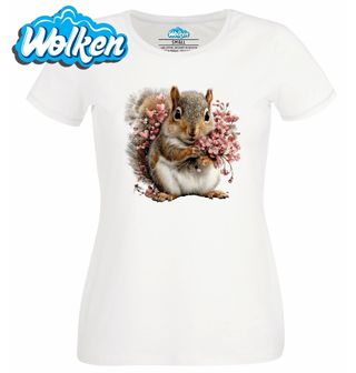 Dámské tričko  Roztomilá Veverka s Květinami.jpg