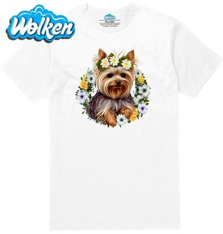 Pánské tričko  Jorkšírský teriér v Květinovém Věnci.jpg
