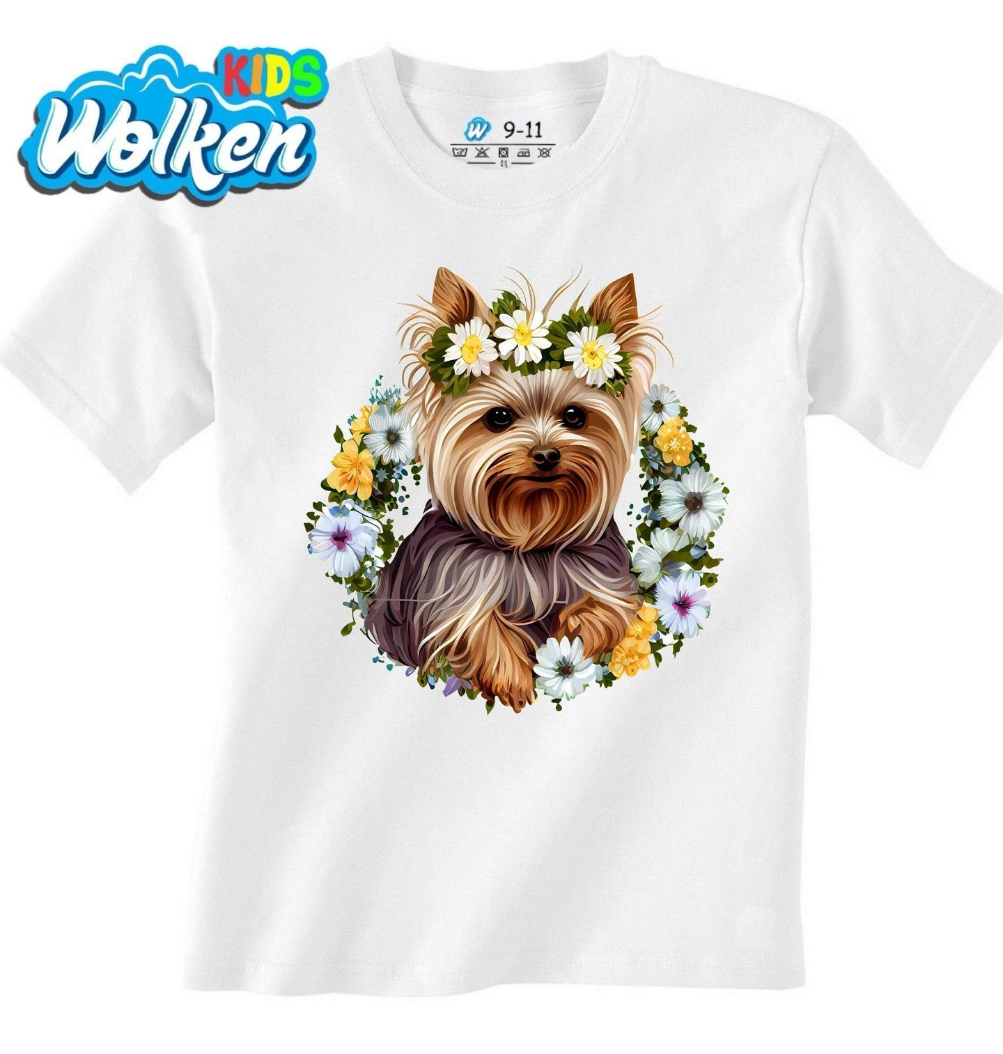 Dětské tričko Jorkšírský teriér v Květinovém Věnci.jpg