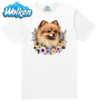 Pánské tričko  Pomeranian v Květinovém Věnci.jpg