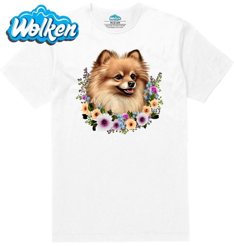 Obrázek produktu Pánské tričko Pomeranian v Květinovém Věnci