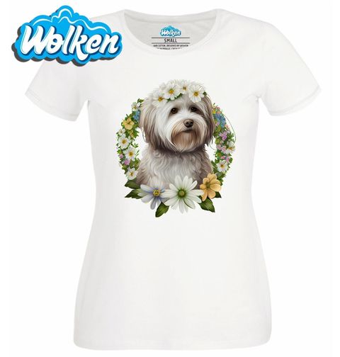 Obrázek produktu Dámské tričko Havanský psík v Květinovém Věnci