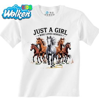 Dětské tričko Jen holka, co miluje koně.jpg