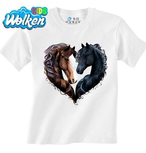 Obrázek produktu Dětské tričko Černý a Hnědý Kůň Věčná láska