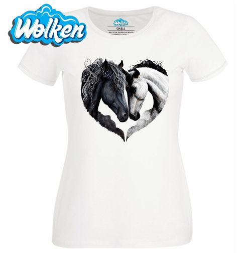 Obrázek produktu Dámské tričko Zamilovaný Černý a Bílý Kůň