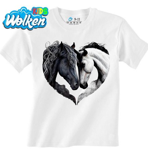 Obrázek produktu Dětské tričko Zamilovaný Černý a Bílý Kůň