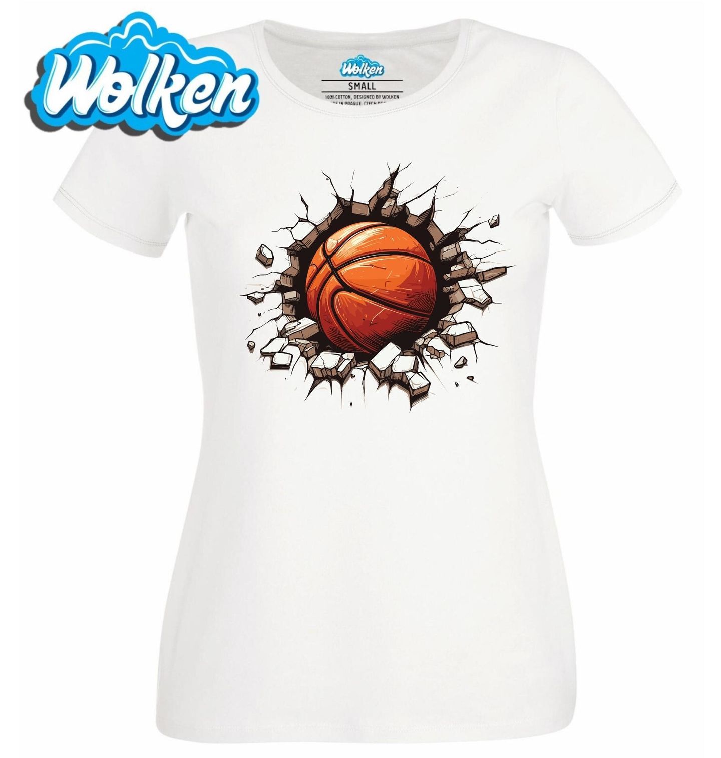 Dámské tričko  Basketbalový Míč ve Zdi.jpg