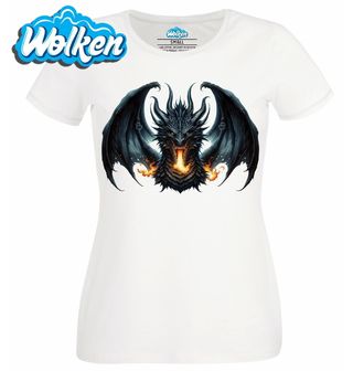Dámské tričko  Černý Drak Chrlící Oheň.jpg