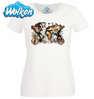 Dámské tričko  Starodávná Mapa Světa.jpg