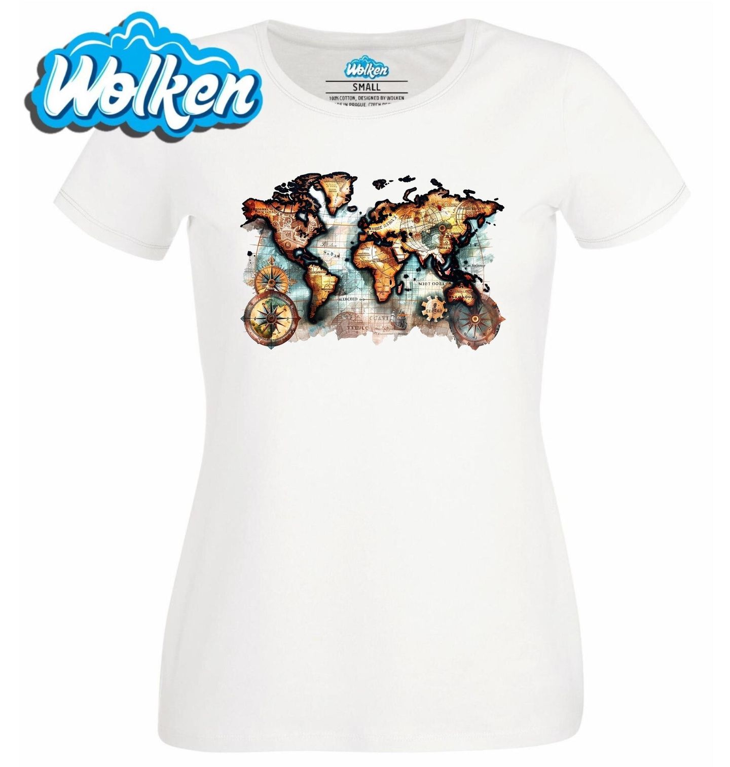 Dámské tričko  Starodávná Mapa Světa.jpg