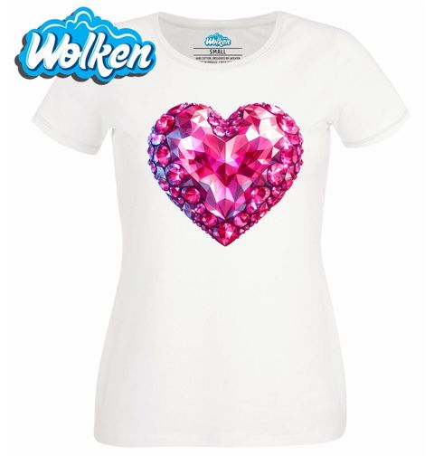 Obrázek produktu Dámské tričko Růžové Diamantové Srdce